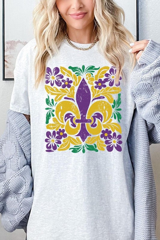 Boho Mardi Gras Graphic Plus Heavy Cotton Tee