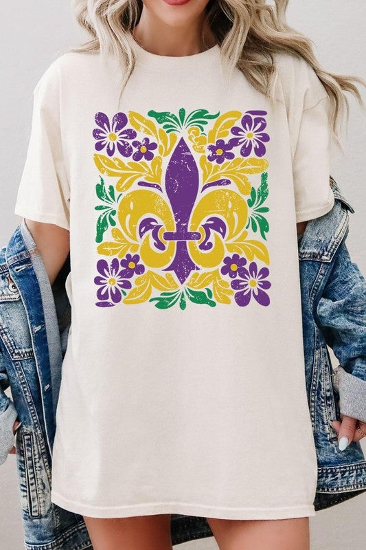 Boho Mardi Gras Graphic Plus Heavy Cotton Tee
