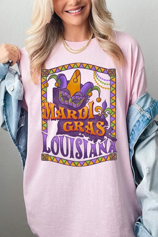 Louisiana Mardi Gras Graphic Plus Heavyweight Tee