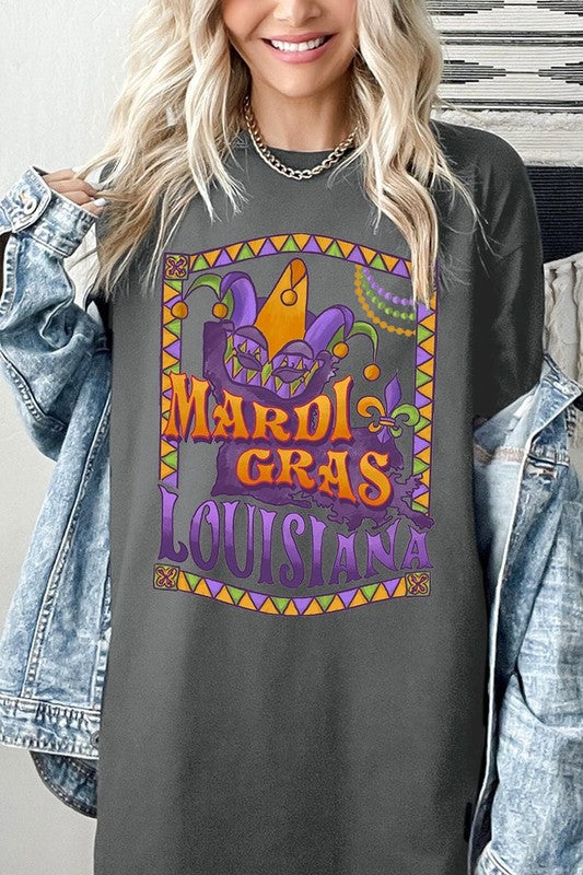 Louisiana Mardi Gras Graphic Plus Heavyweight Tee