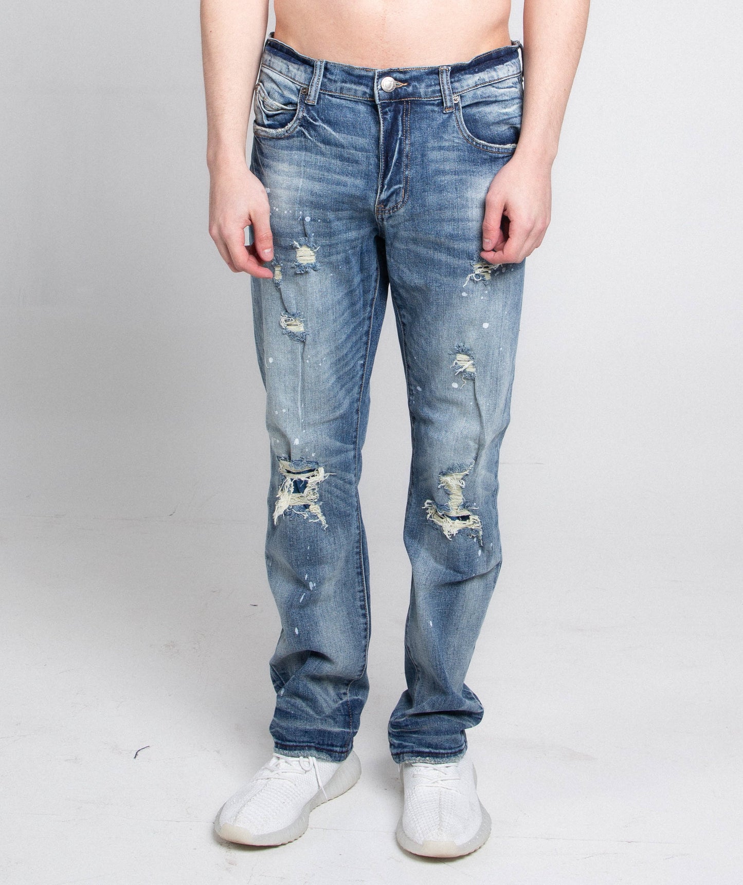 AJ05C CASUAL SKINNY DISTRESSED JEANS