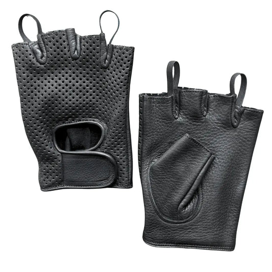 Legendary Deerskin Fingerless Motorcycle Gloves
