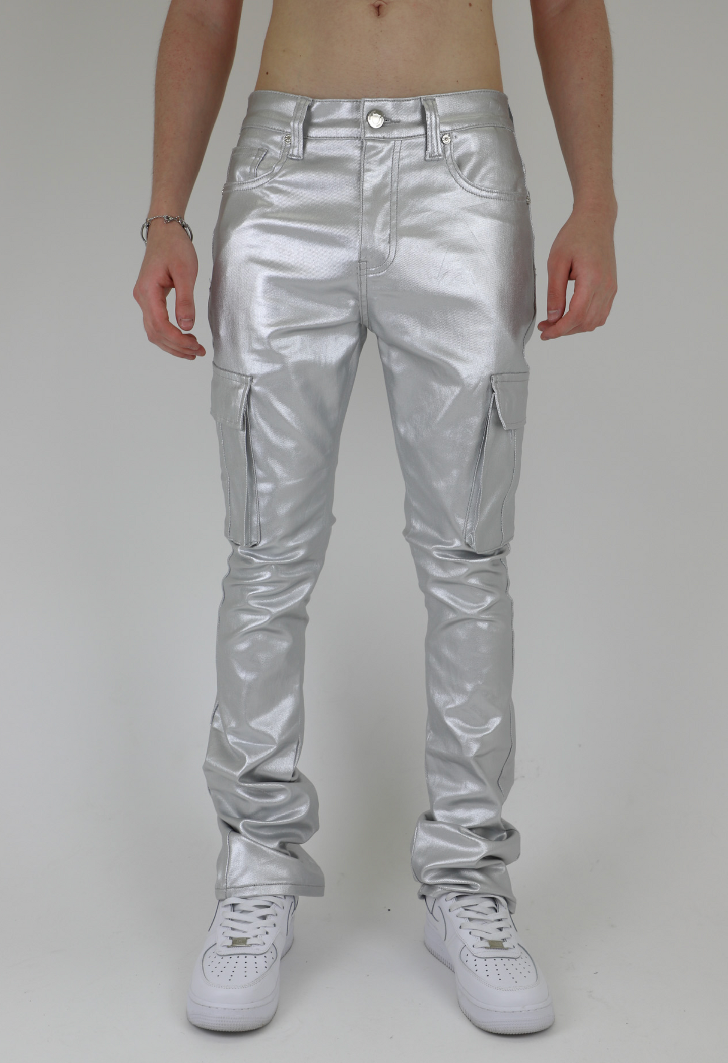 ASJ8069 METALLICA DIP STACKED JEANS