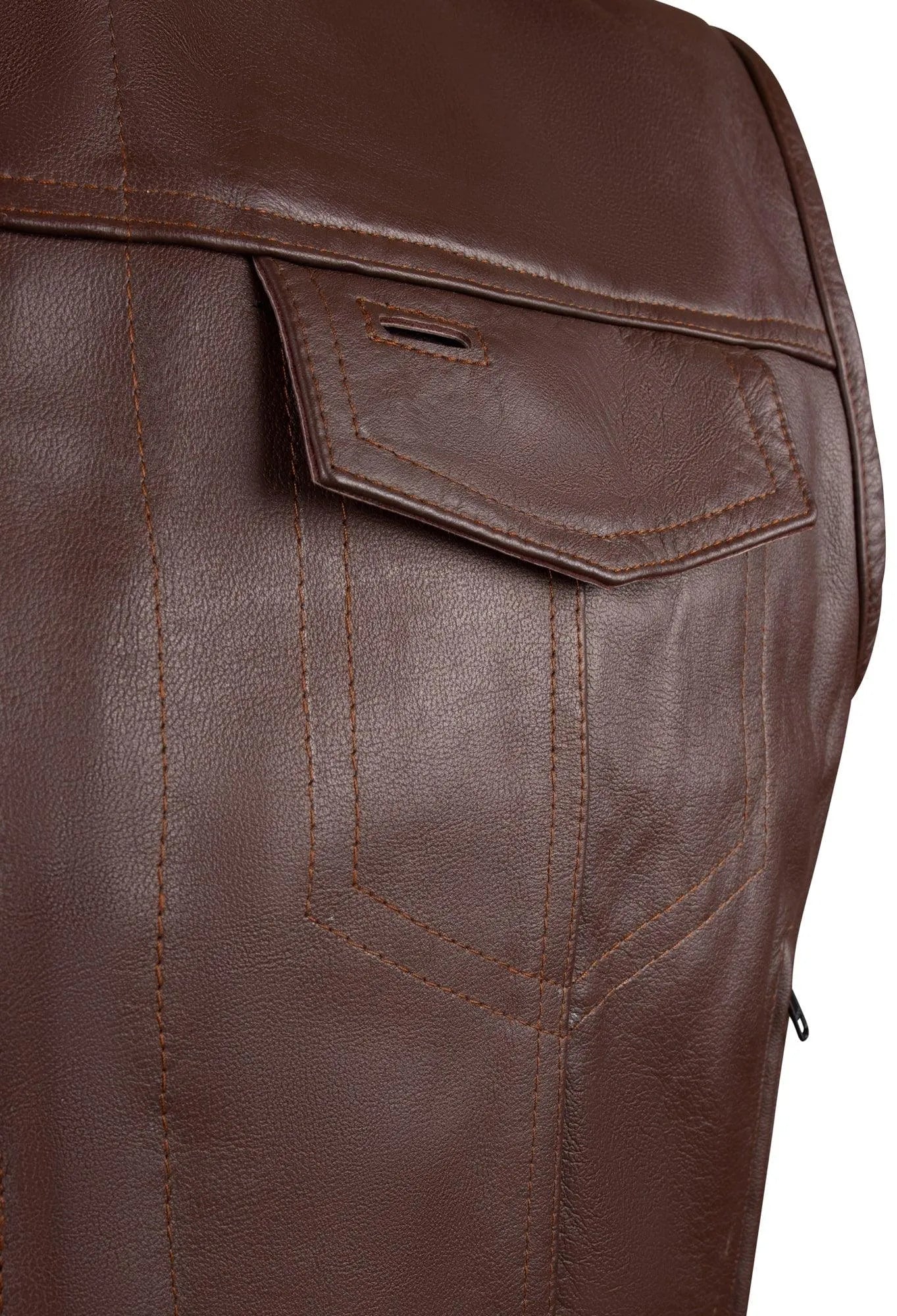 Beck® Men's 566 Brown Horsehide Leather Motorcycle Vest