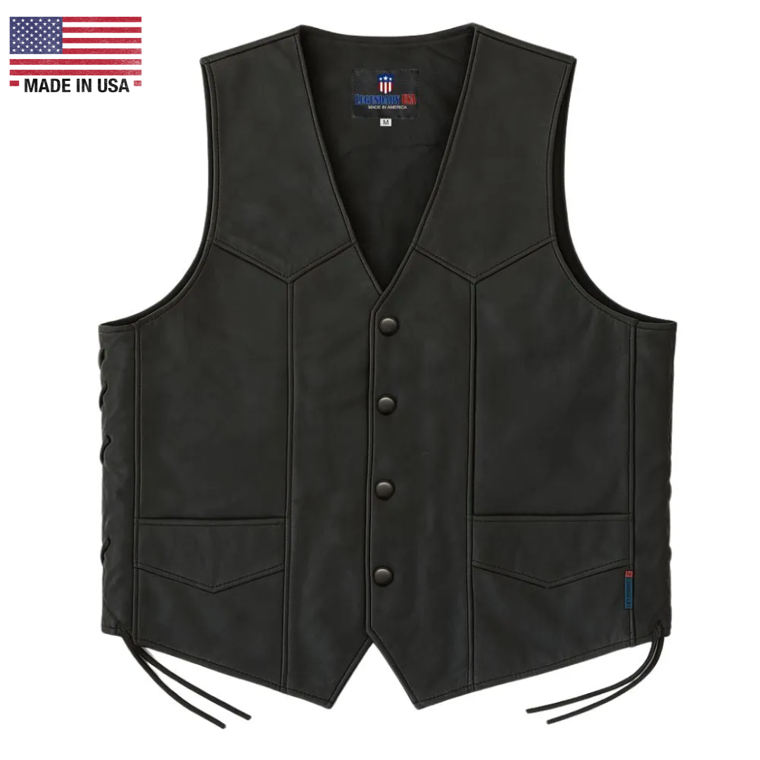 Legendary Club Style Men's Leather Motorcycle Vest