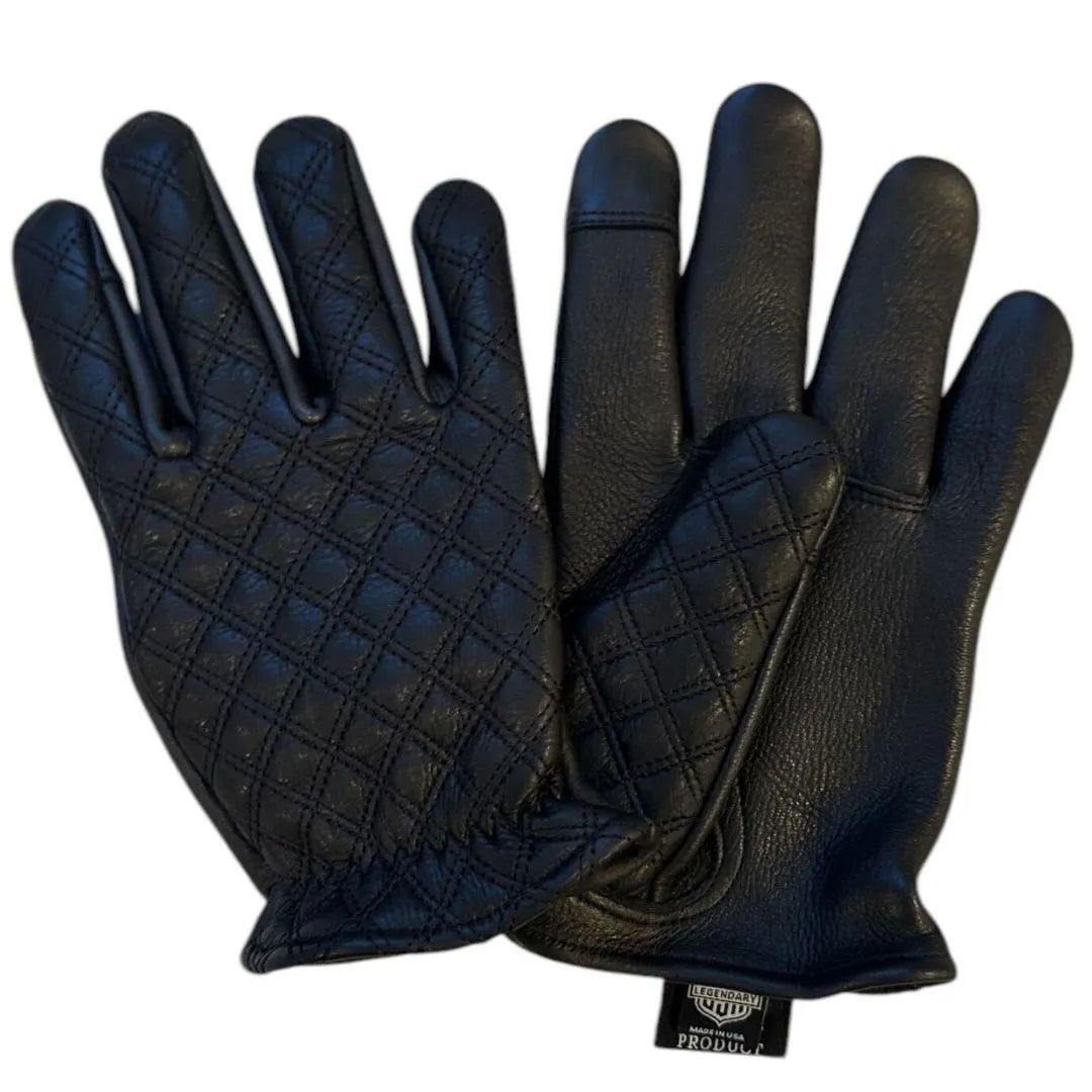Legendary Double-Diamond Stitched Deerskin Short Wrist Touchscreen Gloves