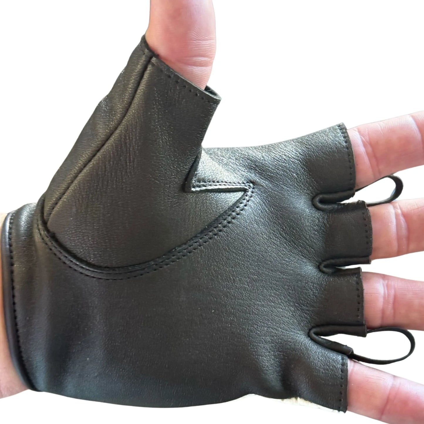 Legendary Deerskin Fingerless Motorcycle Gloves